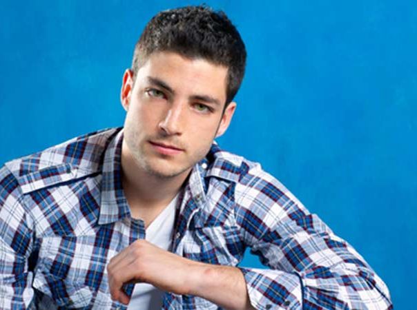 man in a blue and white shirt